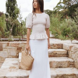 Madison Linen Column Skirt